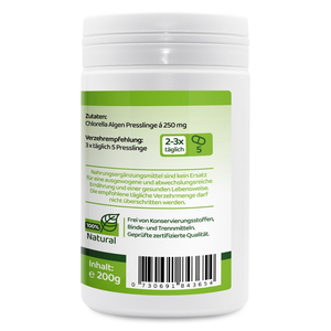 Chlorella pyrenoidosa Presslinge (Zertifizierte-Qualitt) 200g